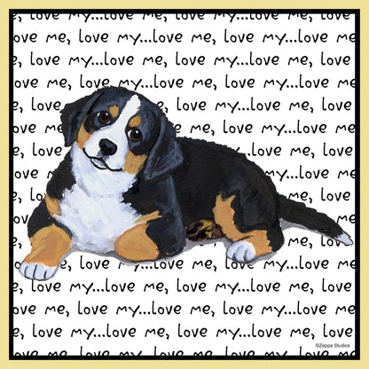 Bernese Mountain Dog Puppy Love Text - Adult Unisex T-Shirt