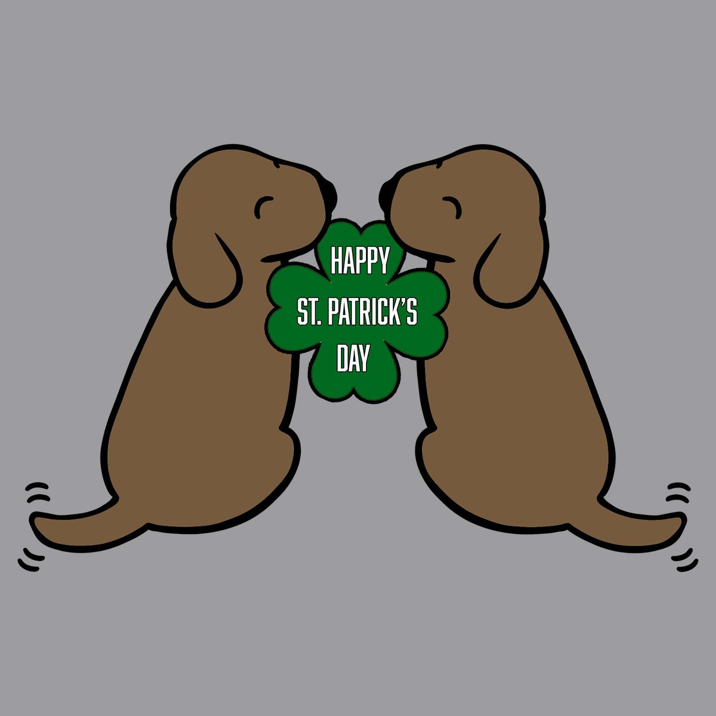 Happy St. Patrick's Day Chocolate Lab Puppies - Adult Adjustable Face Mask