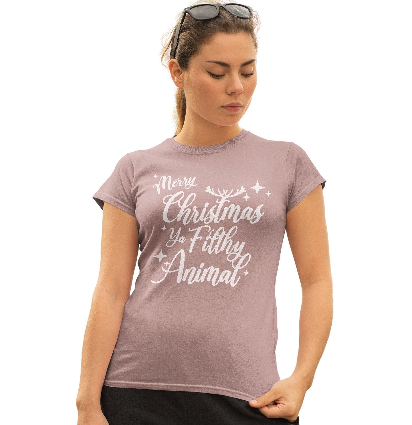 Merry Christmas ya Filthy Animal - Women's Fitted T-Shirt