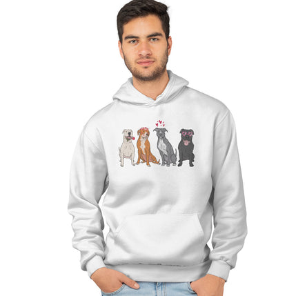 Animal Pride - Pit Bull Love Line Up - Adult Unisex Hoodie Sweatshirt