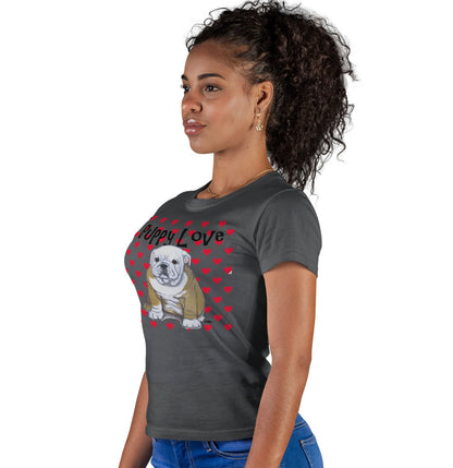 Animal Pride - Bulldog Puppy Love - Women's Fitted T-Shirt