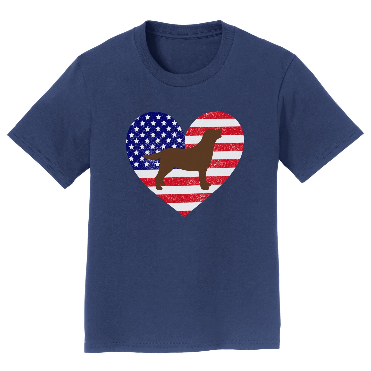 USA Flag Chocolate Lab Silhouette - Kids' Unisex T-Shirt