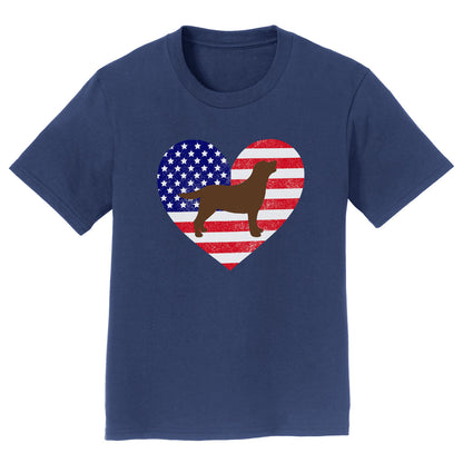 USA Flag Chocolate Lab Silhouette - Kids' Unisex T-Shirt