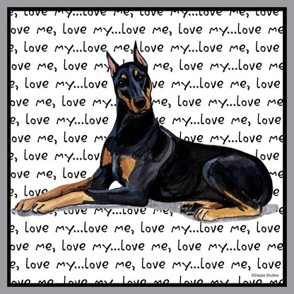 Doberman Pinscher Love Text - Adult Unisex Hoodie Sweatshirt