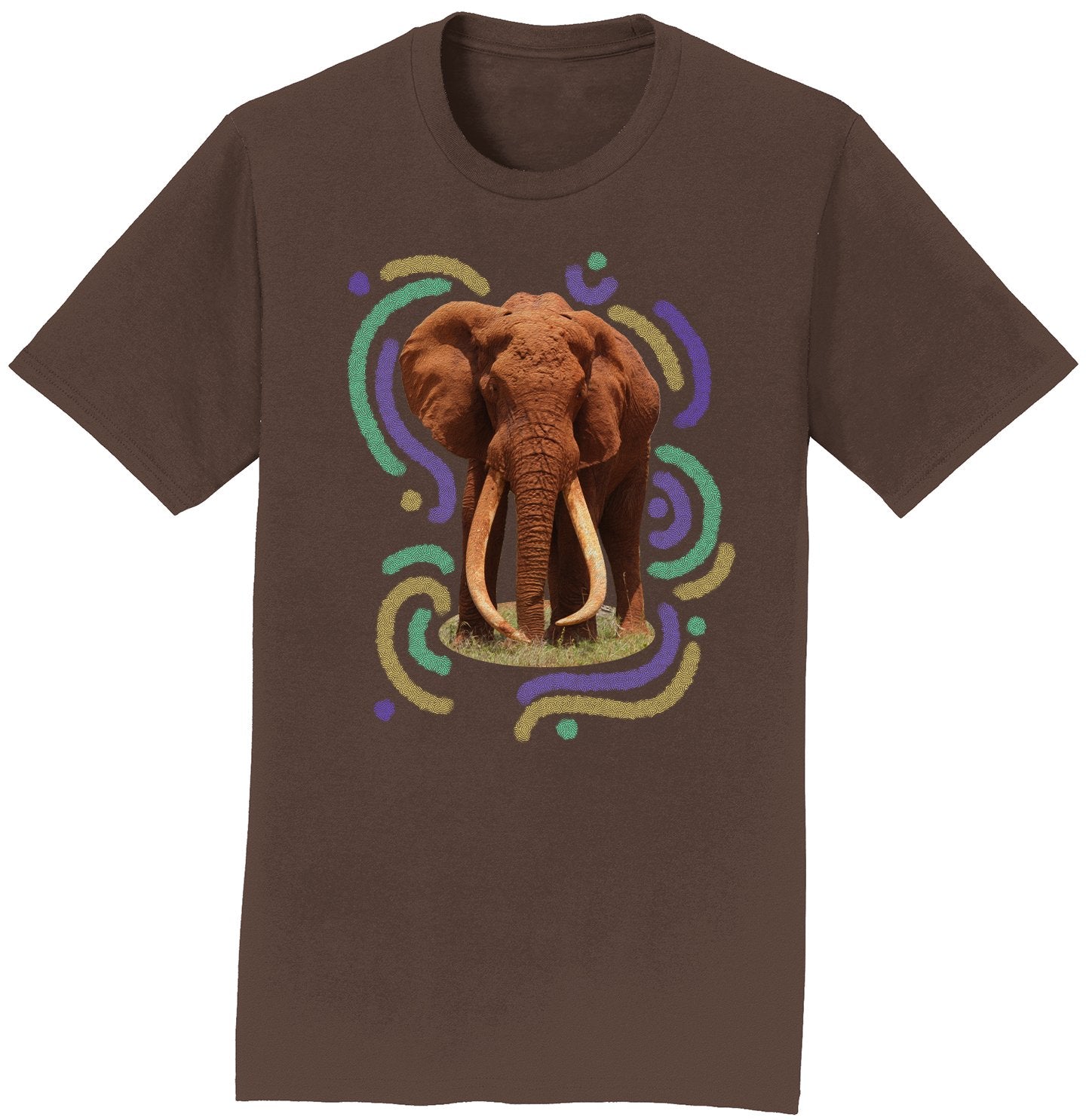 Wiggly Lines Elephant - Adult Unisex T-Shirt