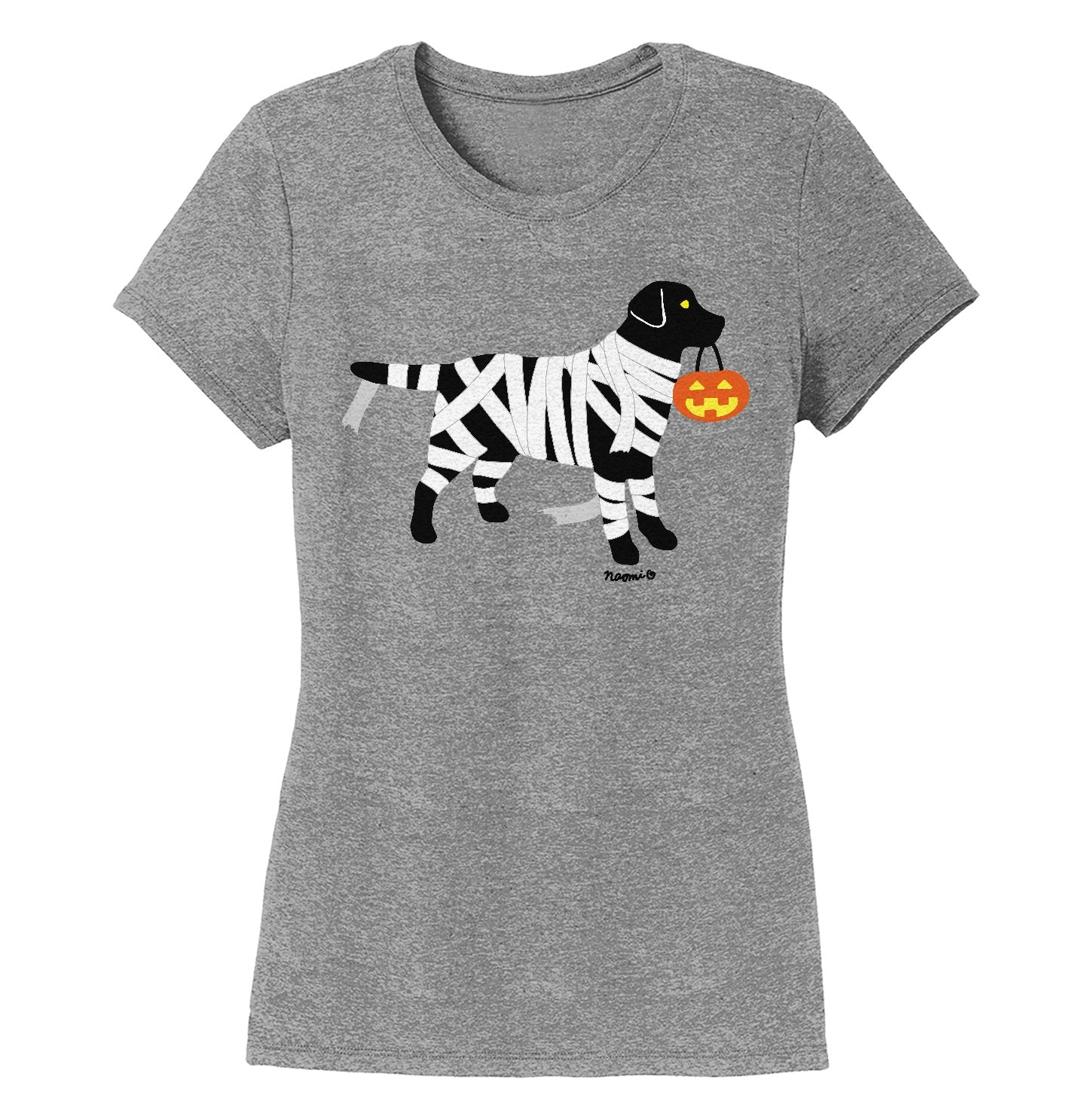 Black Lab Mummy Trick or Treater - Halloween - Women's Tri-Blend T-Shirt