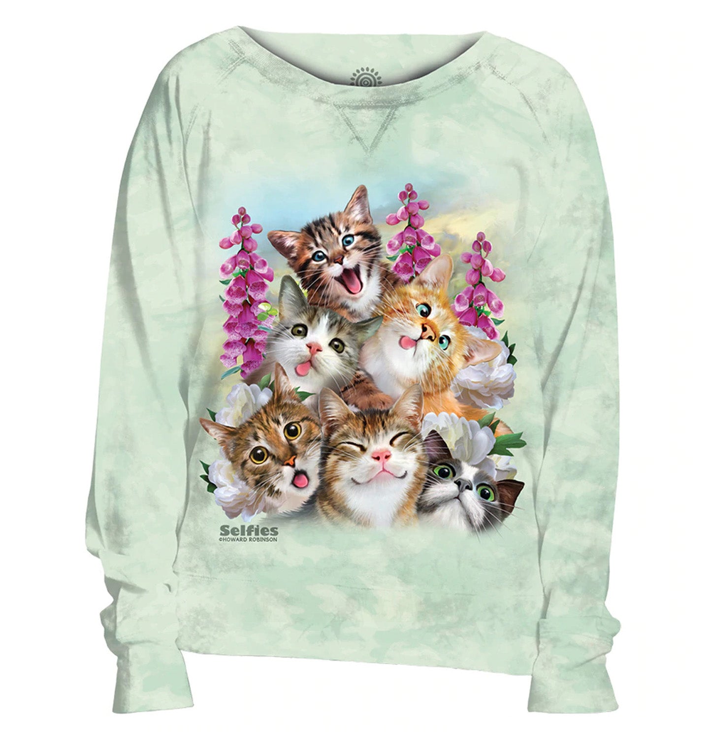 The Mountain - Kitten Selfie - Women's Slouchy Crewneck Sweatshirt