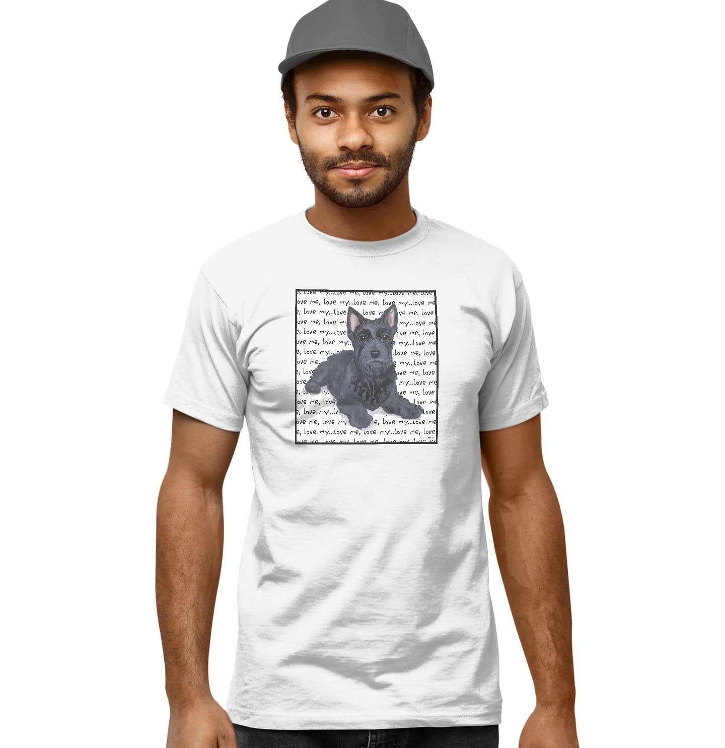 Scottie Puppy Love Text - Adult Unisex T-Shirt