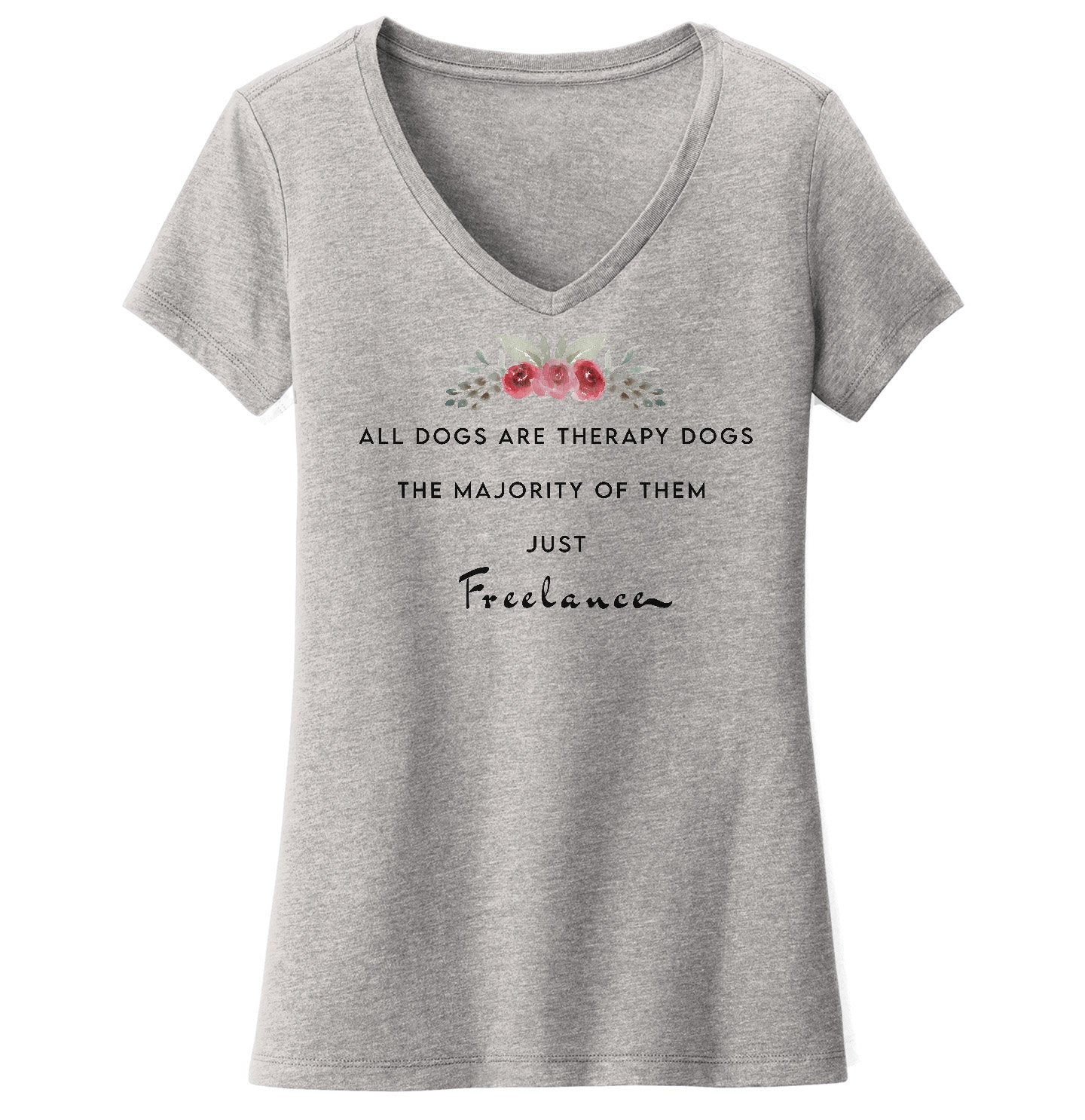 Therapy Dogs Freelance - Women's V-Neck T-Shirt