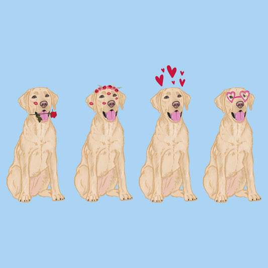 Yellow Lab Love Line Up - Adult Unisex T-Shirt