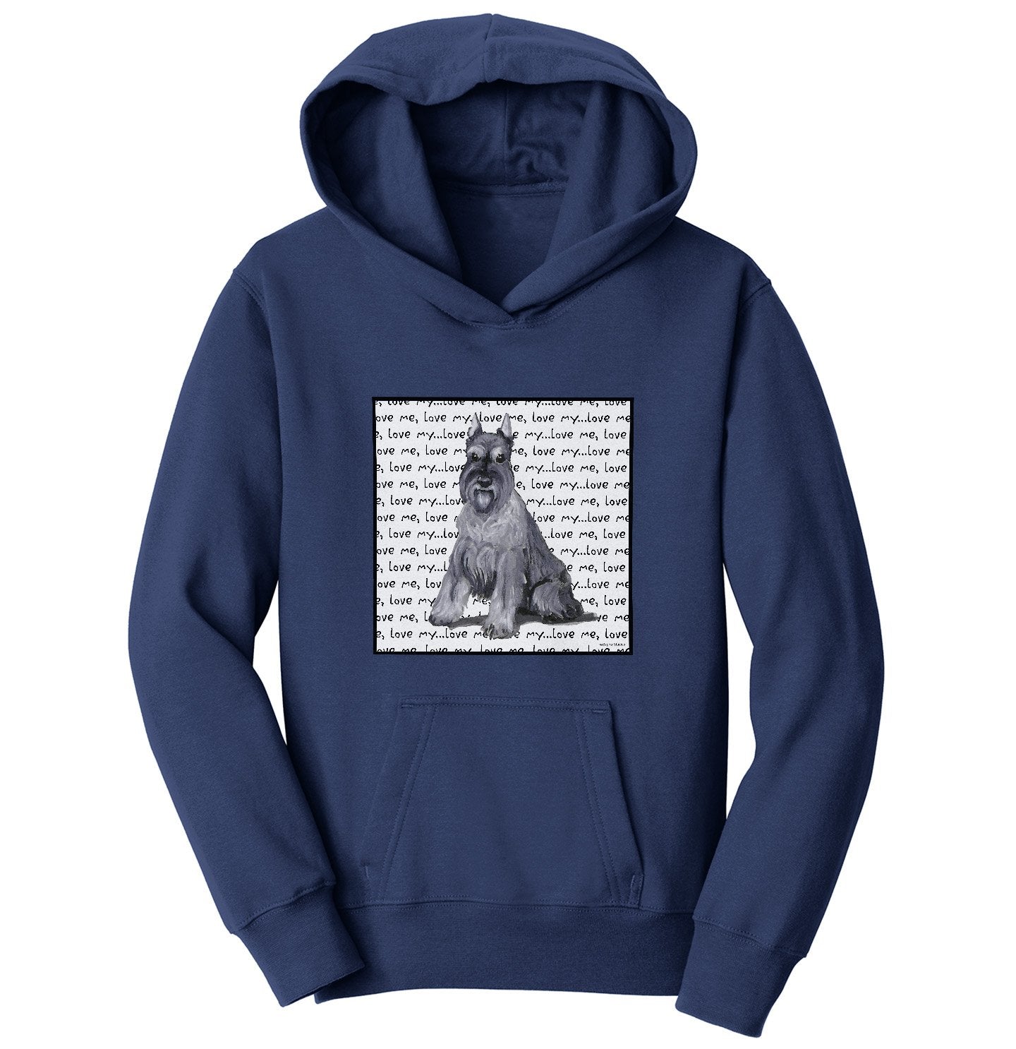 Schnauzer Love Text - Kids' Unisex Hoodie Sweatshirt