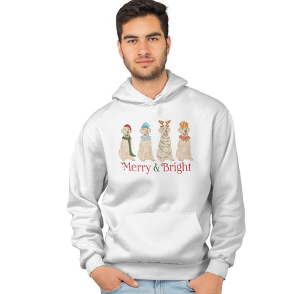 Animal Pride - Yellow Lab Christmas Line Up - Adult Unisex Hoodie Sweatshirt