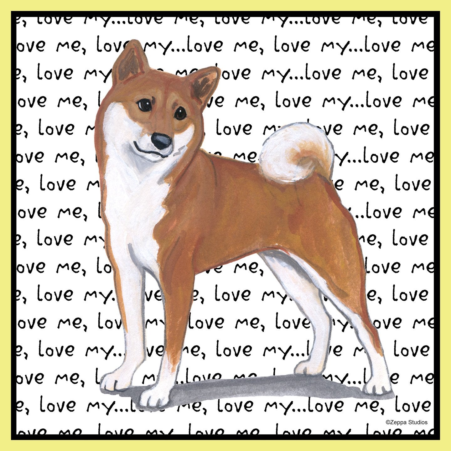 Shiba Inu Love Text - Women's Fitted T-Shirt