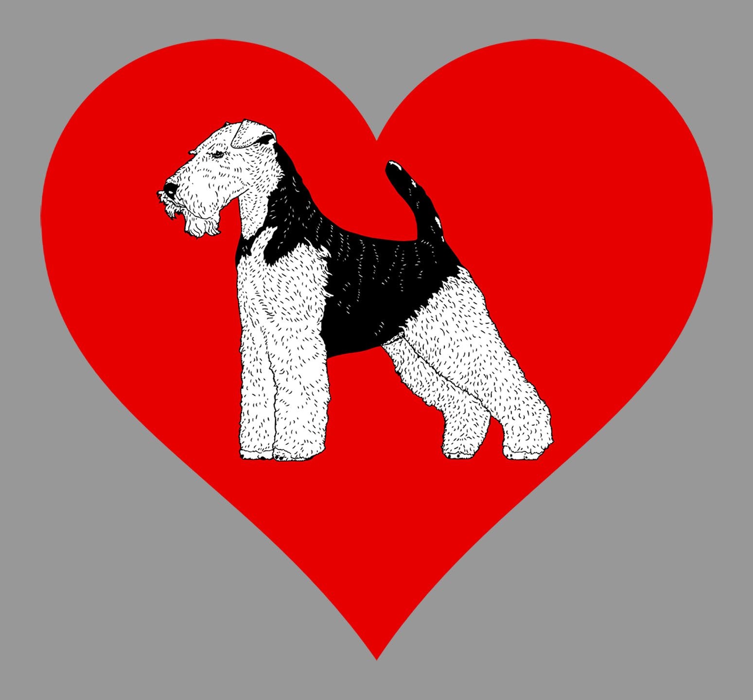 Welsh Terrier on Heart Left Chest - Women's Full-Zip Hoodie Sweatshirt