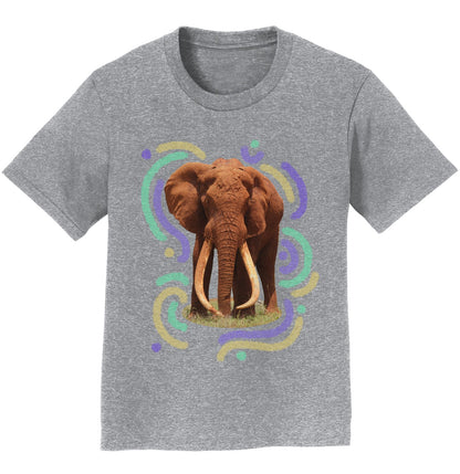 Wiggly Lines Elephant - Kids' Unisex T-Shirt