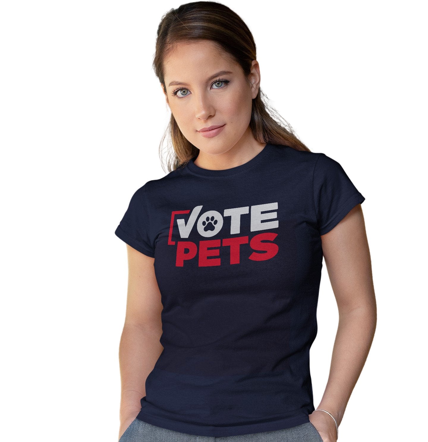 Vote Pets Stacked Logo - Women's Fitted T-Shirt