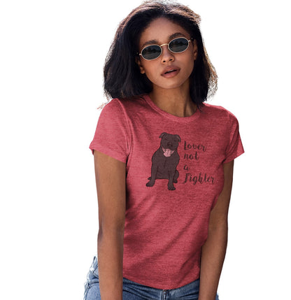 Black Pit Bull Lover Not Fighter - Women's Tri-Blend T-Shirt