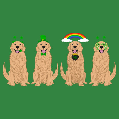 Golden Retriever Lucky Line Up - Women's Fitted T-Shirt