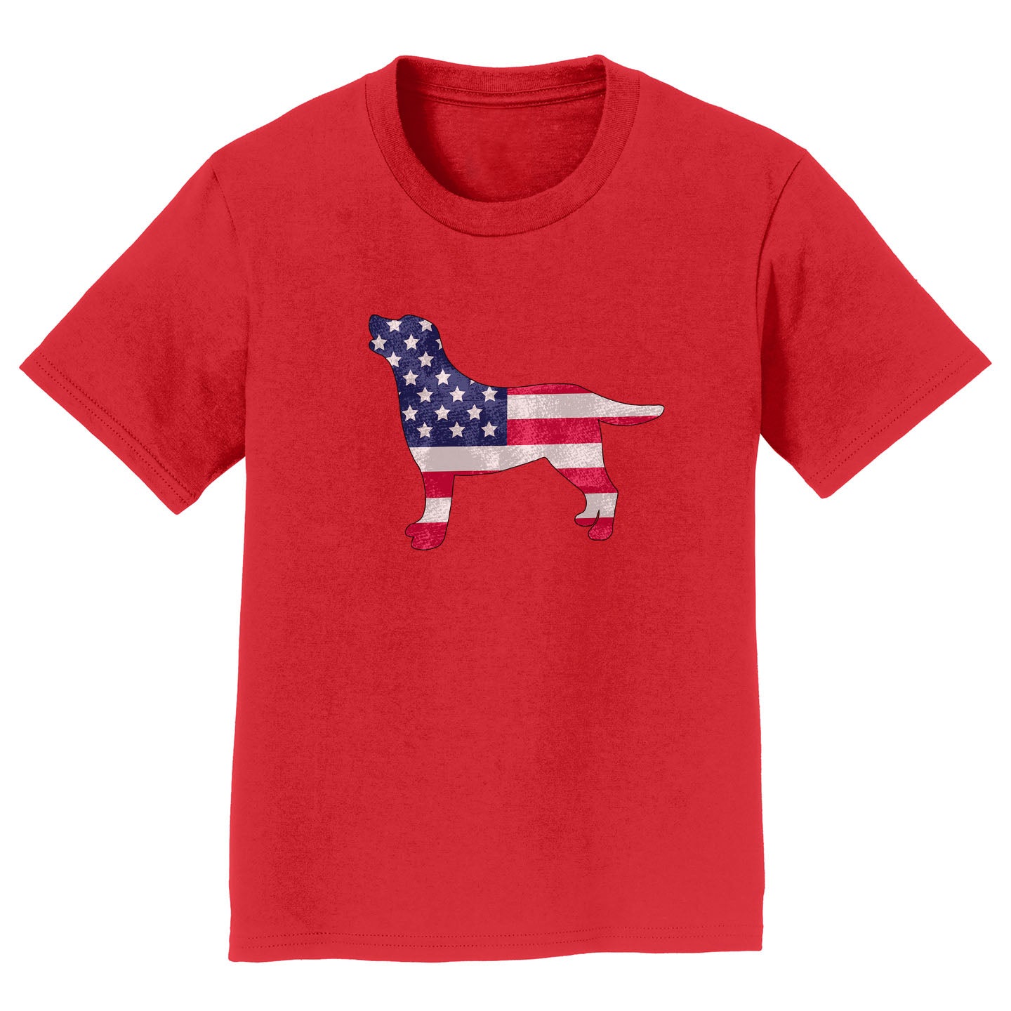 USA Flag Pattern Lab Silhouette - Kids' Unisex T-Shirt