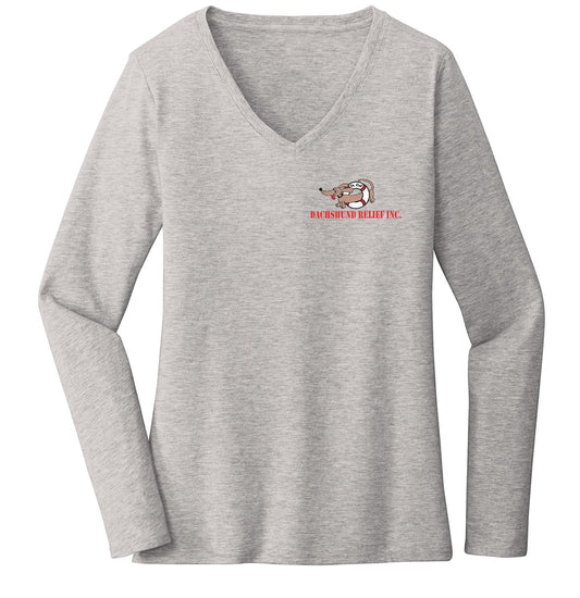 So Cal Dachshund Relief Left Chest Logo - Women's V-Neck Long Sleeve T-Shirt