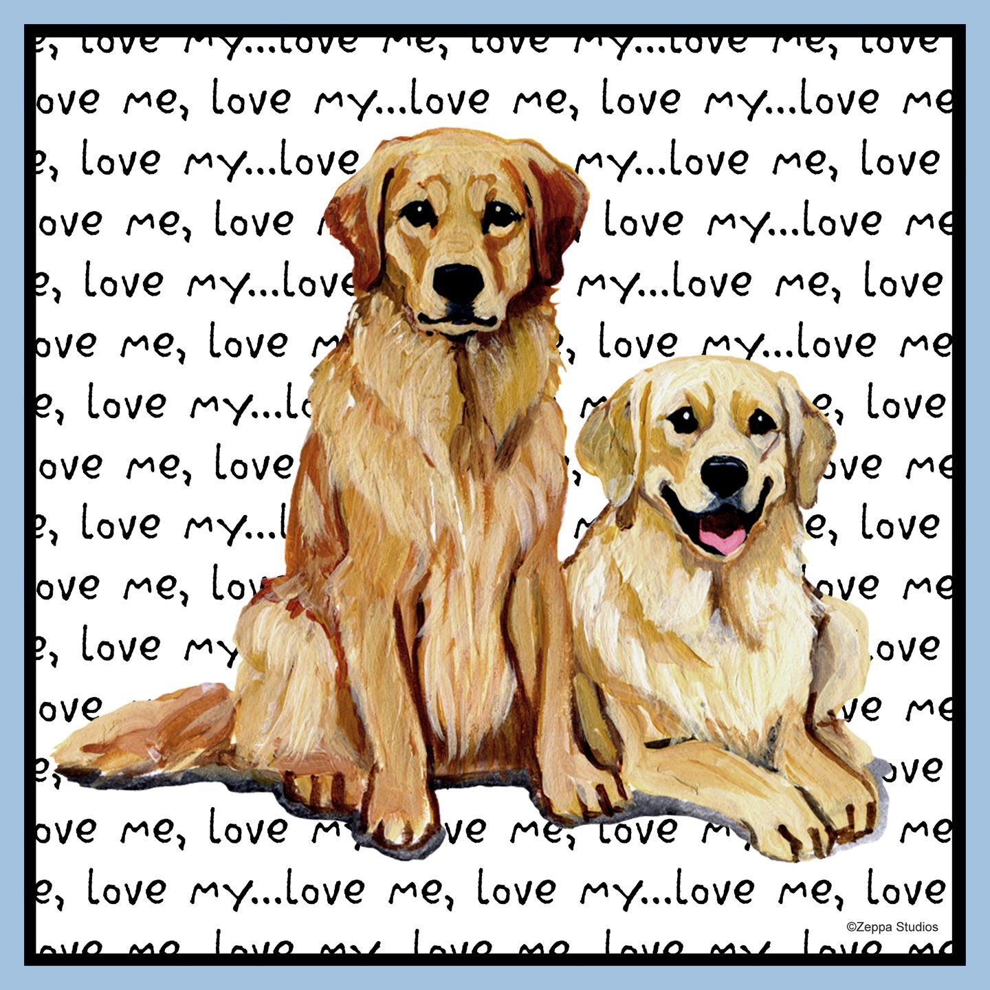 Golden Retriever Love Text Pair - Women's Fitted T-Shirt