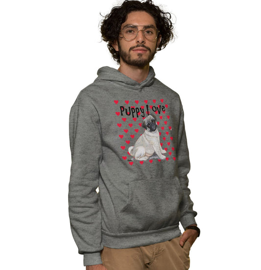 Animal Pride - Pug Puppy Love - Adult Unisex Hoodie Sweatshirt