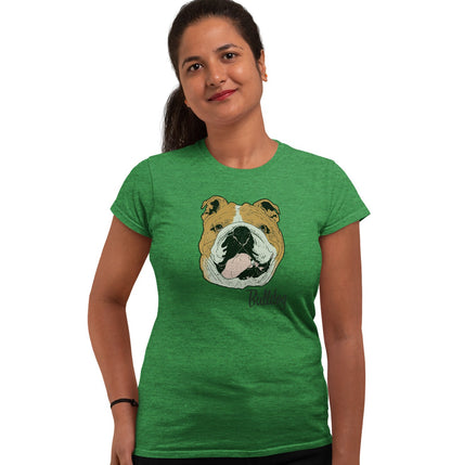 Bulldog Headshot - Women's Fitted T-Shirt