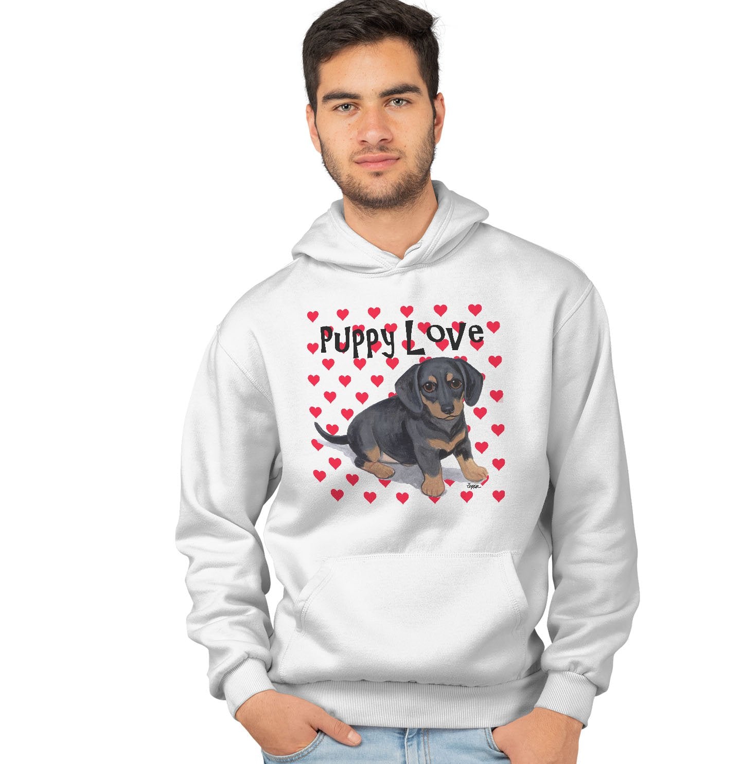 Animal Pride - Dachshund Puppy Love - Adult Unisex Hoodie Sweatshirt