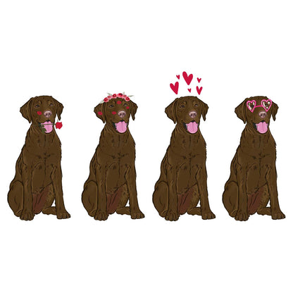 Chocolate Lab Love Line Up - Adult Unisex Hoodie Sweatshirt