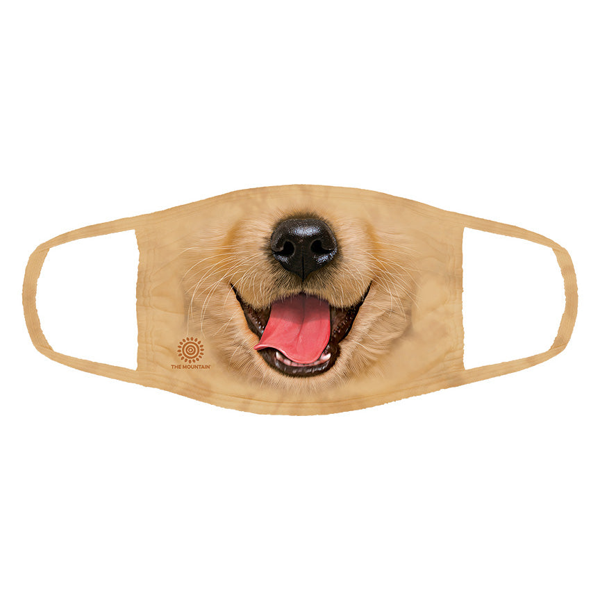 The Mountain - Big Face Golden Retriever Puppy - Adult Unisex Face Mask