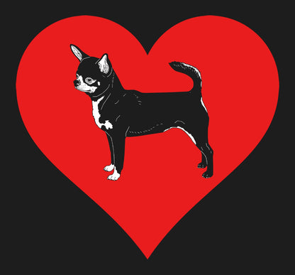 Chihuahua on Heart Left Chest - Women's Full-Zip Hoodie Sweatshirt