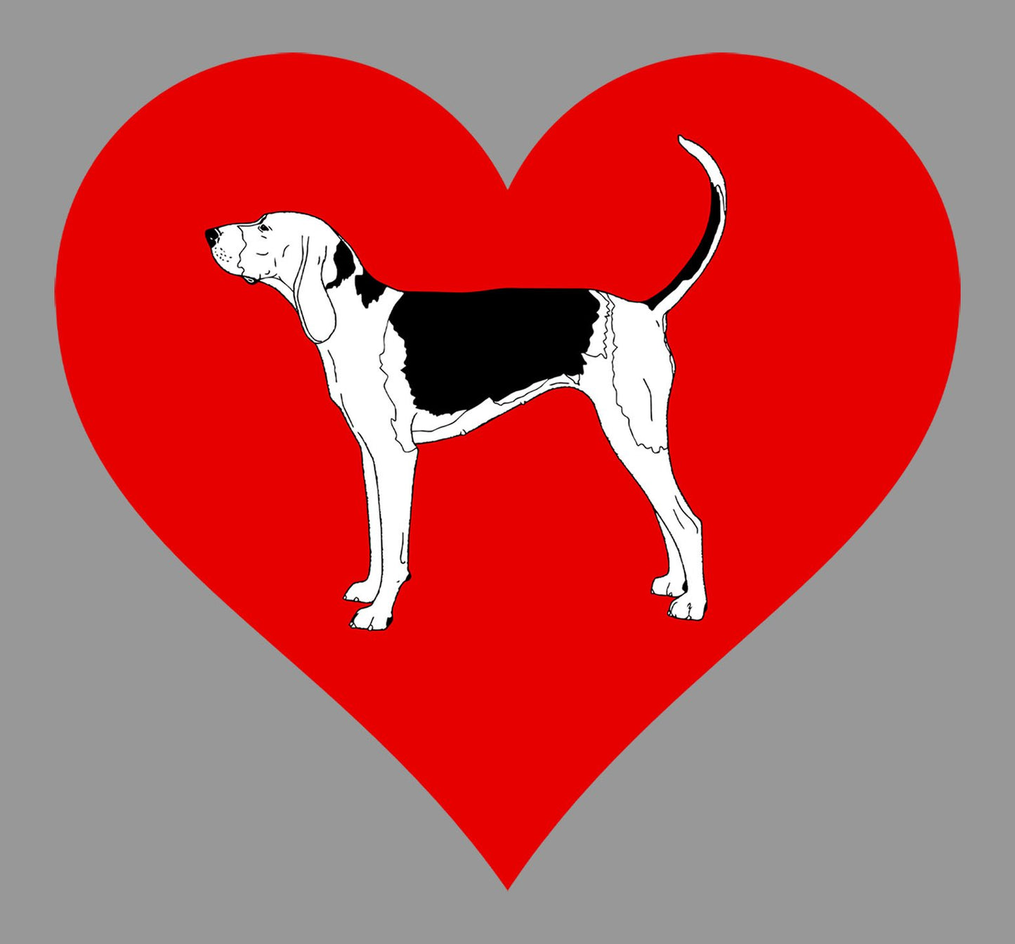 Treeing Walker Coonhound on Heart Left Chest - Women's Full-Zip Hoodie Sweatshirt