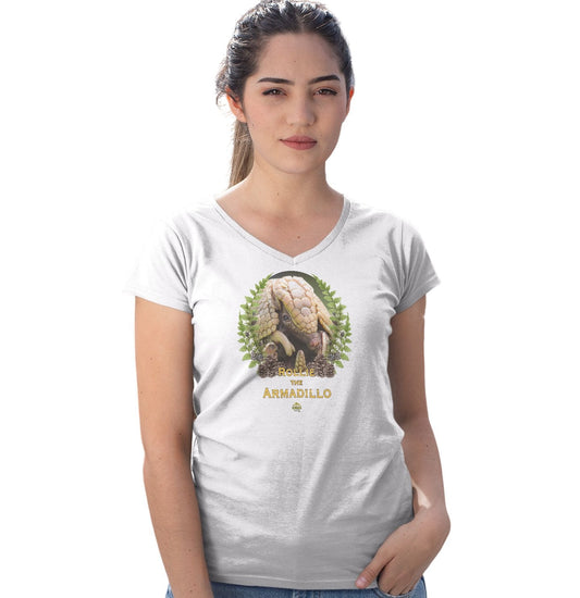 Rollie the Armadillo - Women's V-Neck T-Shirt