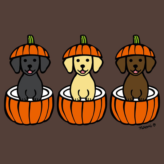 3 Pumpkin Lab Pups - Adult Unisex T-Shirt