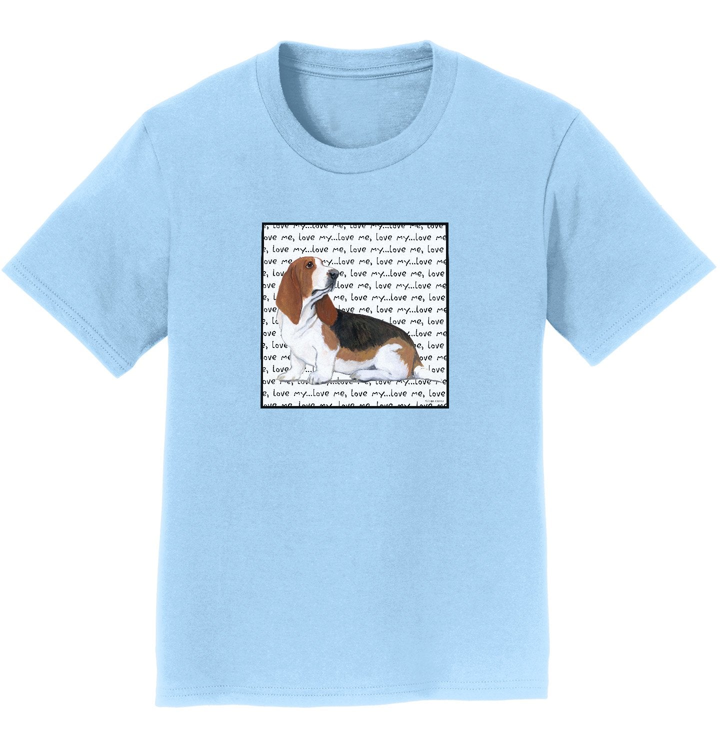 Basset Hound Love Text - Kids' Unisex T-Shirt | Zeppa Studios