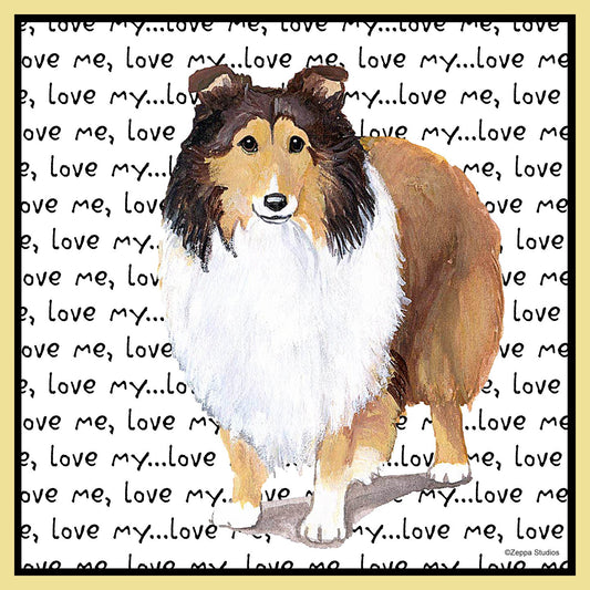 Sheltie Love Text - Adult Unisex T-Shirt