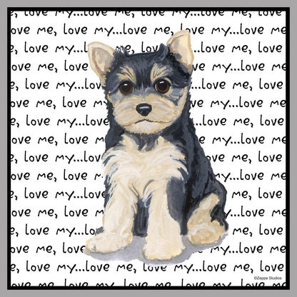 Yorkie Puppy Love Text - Women's Fitted T-Shirt
