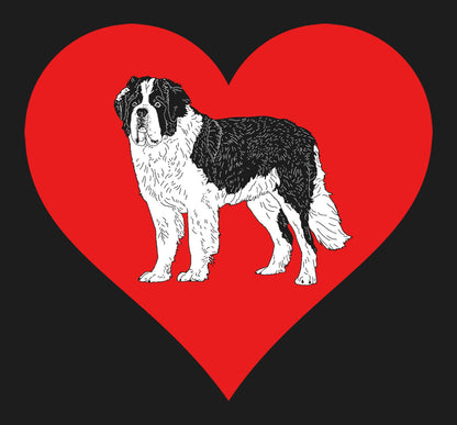 Saint Bernard on Heart Left Chest - Women's Full-Zip Hoodie Sweatshirt