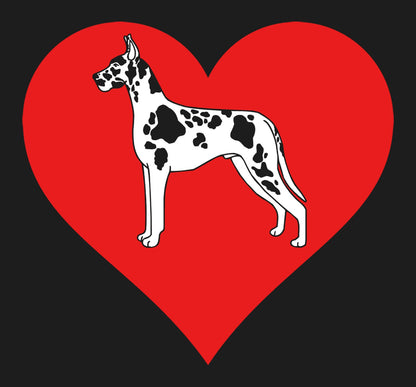 Spotted Great Dane on Heart Left Chest - Women's Full-Zip Hoodie Sweatshirt