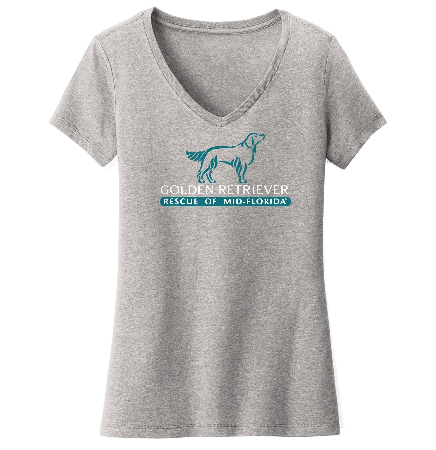 Golden Retriever Rescue of Mid-Florida Logo - Ladies' V-Neck T-Shirt