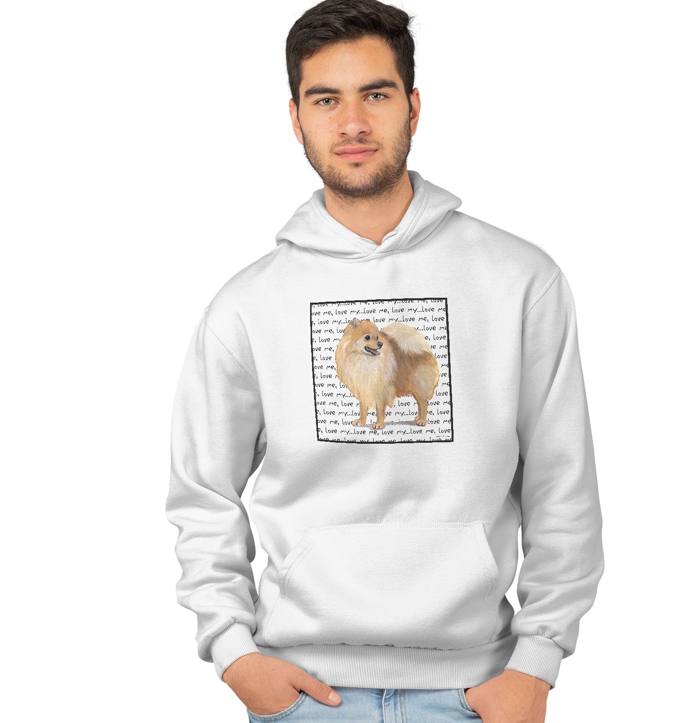 Animal Pride - Pomeranian Love Text - Adult Unisex Hoodie Sweatshirt