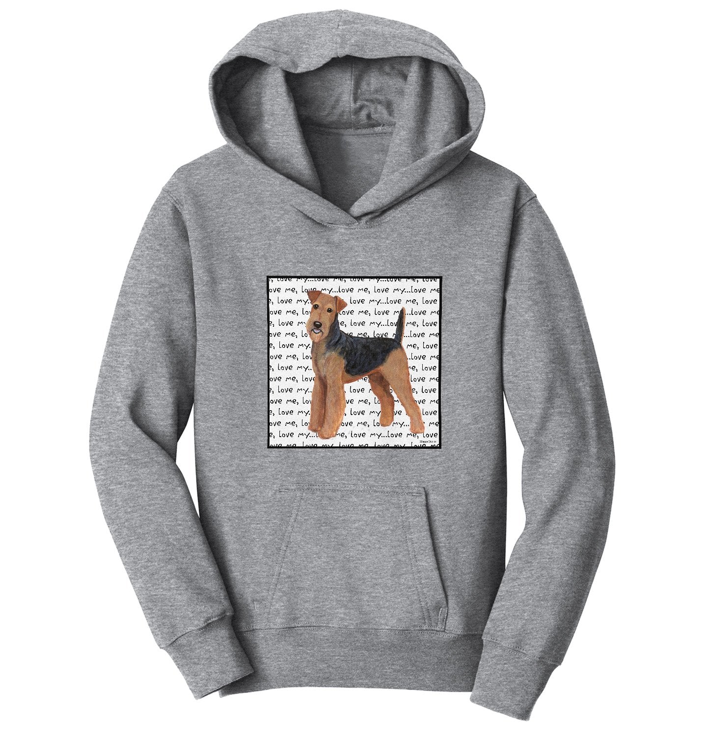 Airedale Terrier Love Text - Kids' Unisex Hoodie Sweatshirt