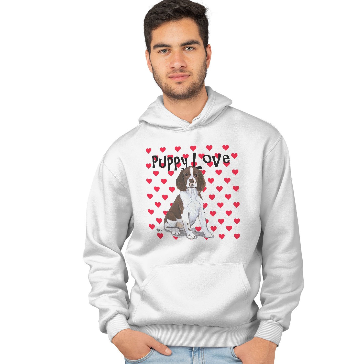 Animal Pride - Springer Puppy Love - Adult Unisex Hoodie Sweatshirt