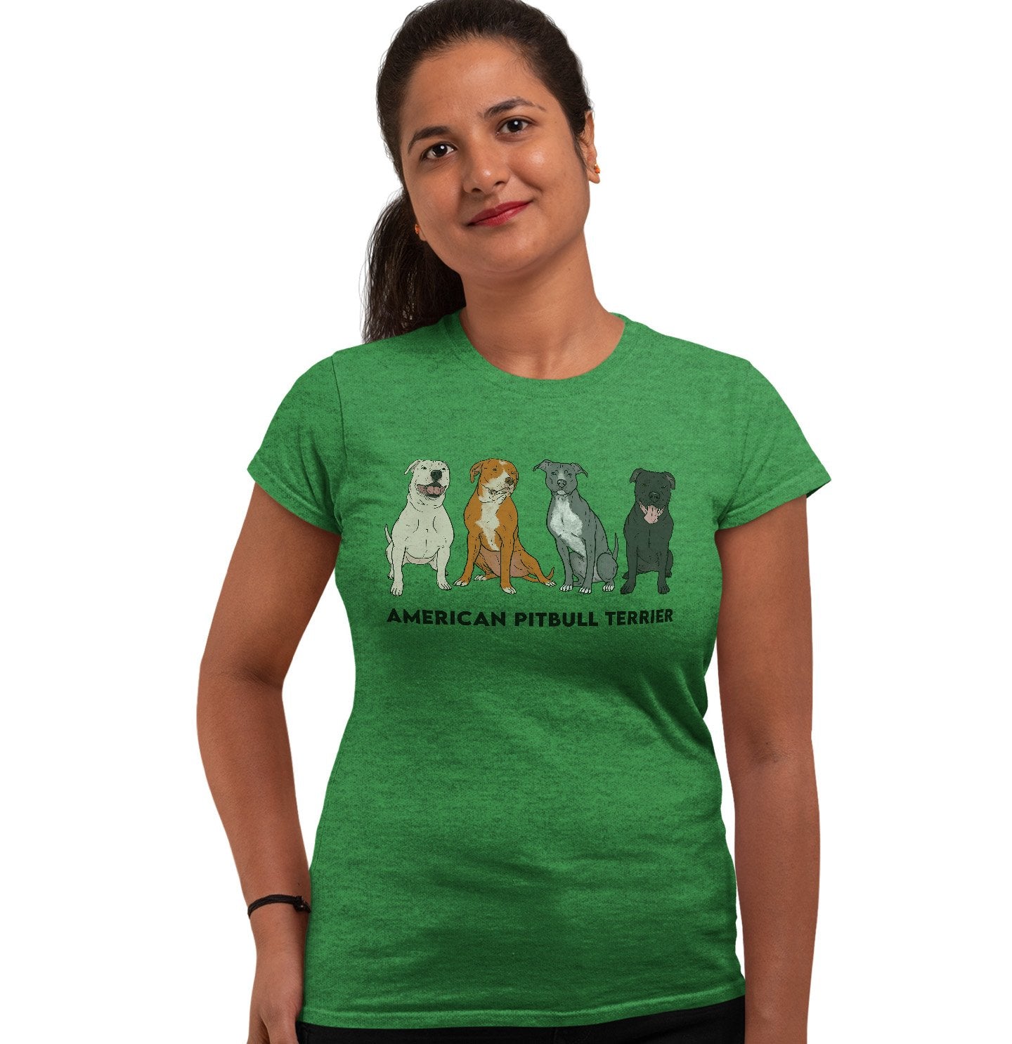 American Pit Bull Terrier Line Up - Women's Fitted T-Shirt