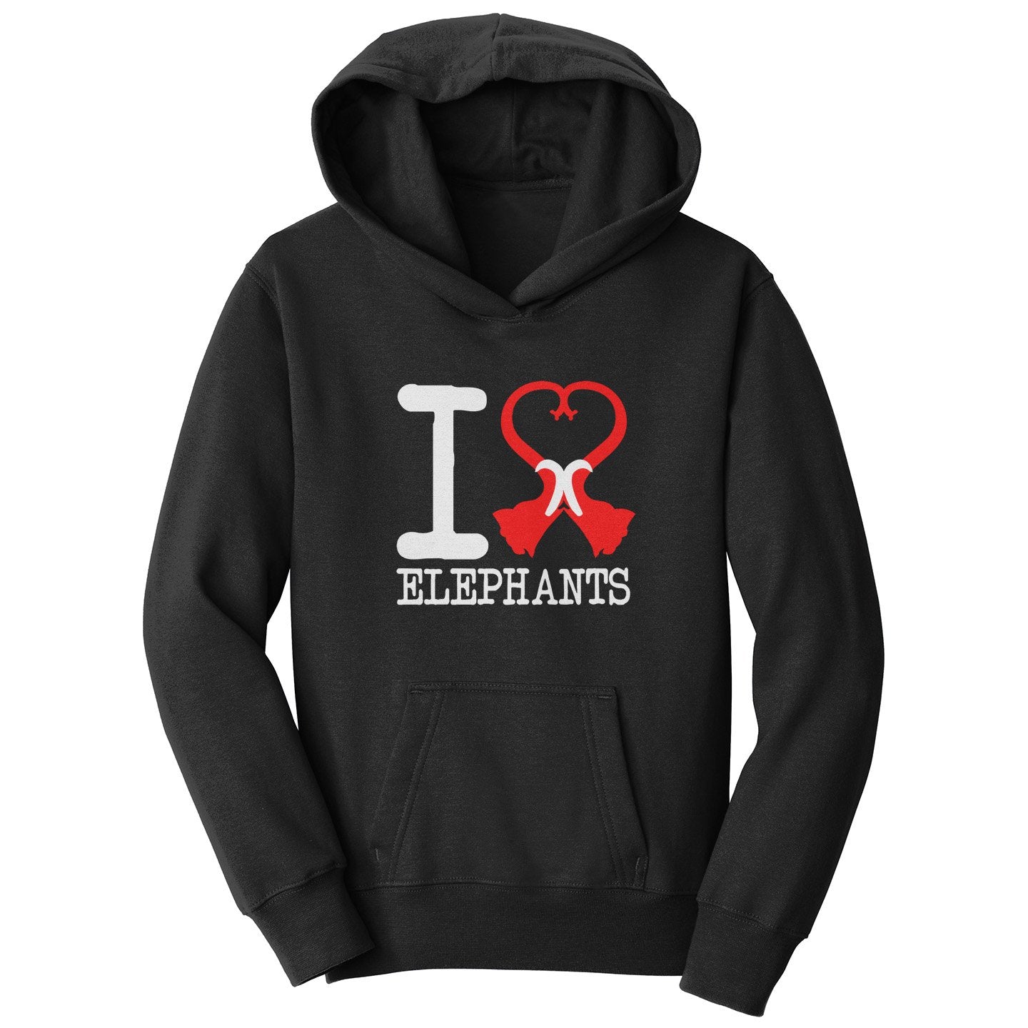 I Heart Elephants | Kids' Unisex Hoodie | Supports Elephant Conservation!