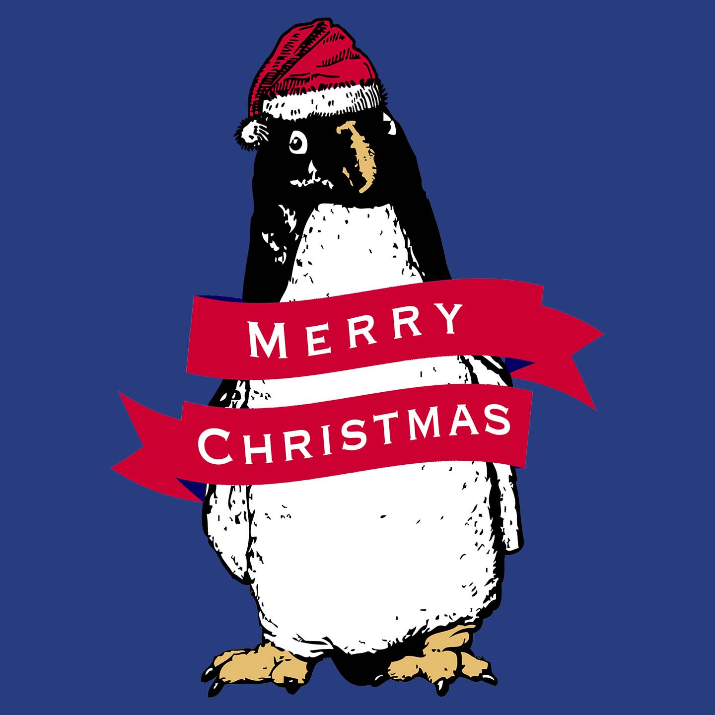 Merry Christmas Penguin - Women's Fitted T-Shirt