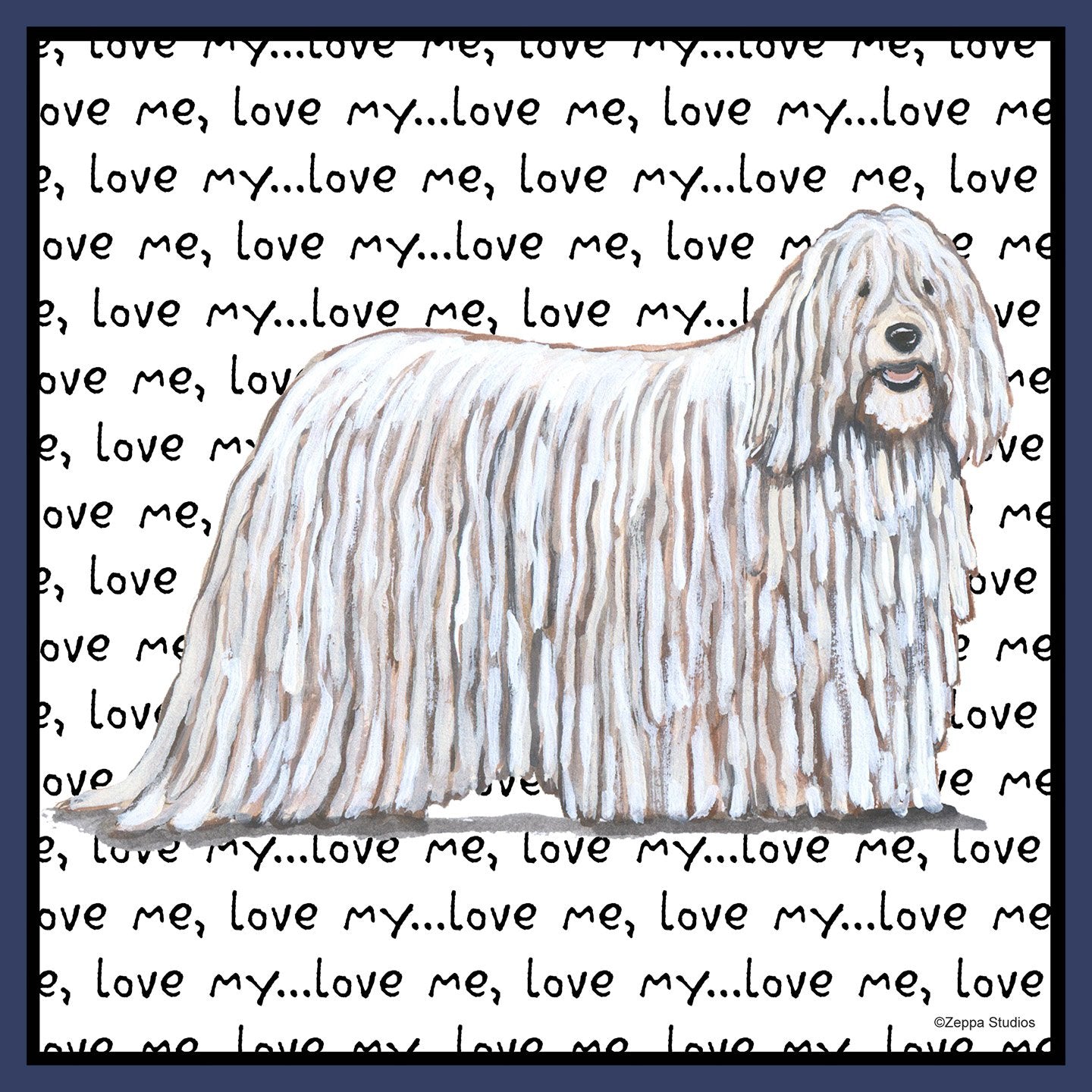 Komondor Love Text - Adult Unisex T-Shirt