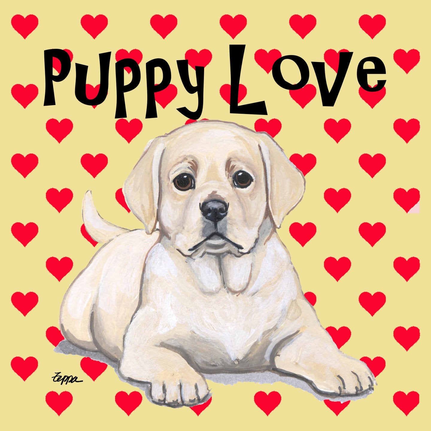 Yellow Lab Puppy Love - Adult Unisex T-Shirt