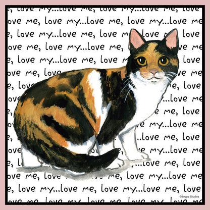 Calico Cat Love Text - Women's Fitted T-Shirt