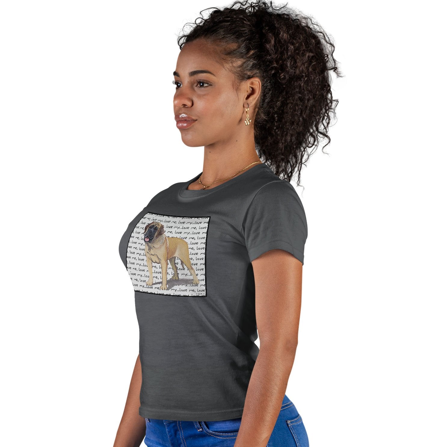 Mastiff Love Text - Women's Fitted T-Shirt